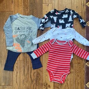 Boys 6 Month Clothing Bundle Carter’s Onesies/Pant & Egg by Susan Lazar t-shirt